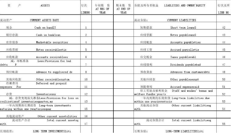 財(cái)務(wù)會計(jì)報(bào)表翻譯圖片